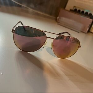 Michael Kors Rose Gold Pink Lens Aviators